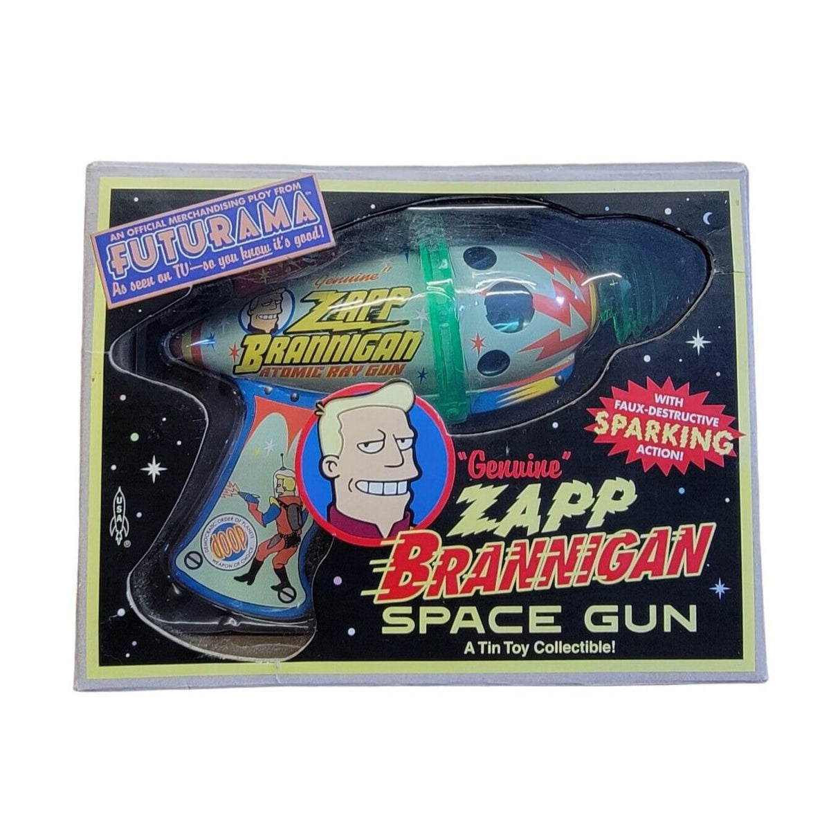 Rocket USA Futurama Zapp Brannigan Space Gun Tin Toy