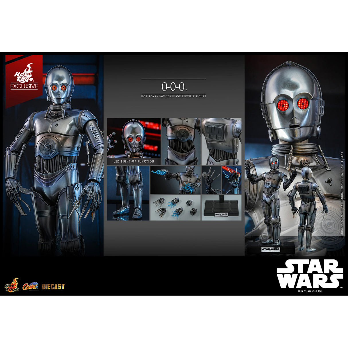 Hot Toys Star Wars 0-0-0 Triple Zero Die Cast 1/6 Exclusive Figure CMS016-D58