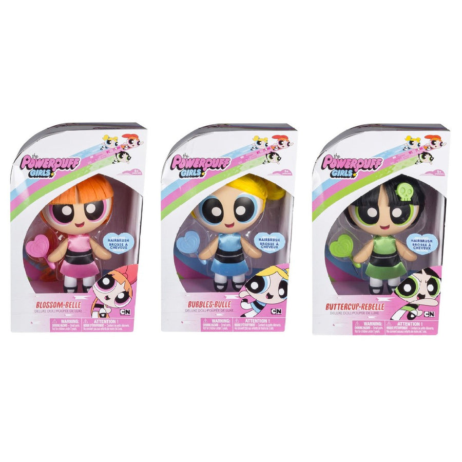 Powerpuff Girls 6 Inch Doll with Hair Brush and Accessories Deluxe Figures Full Set