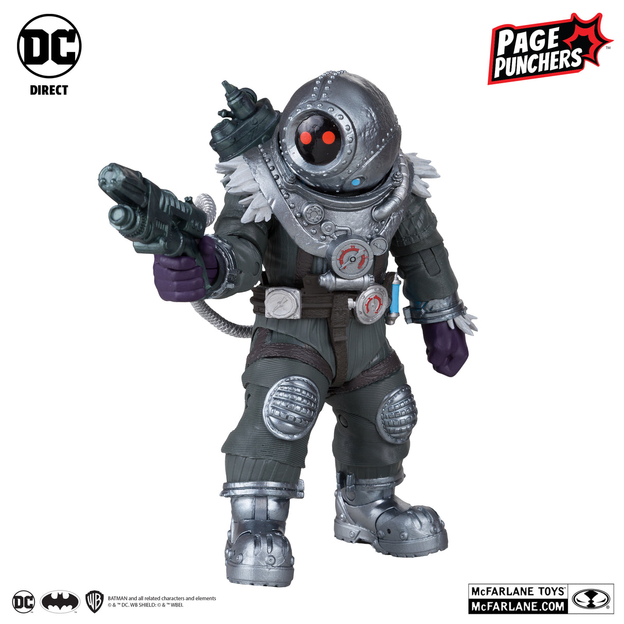McFarlane DC Direct Batman Fighting the Frozen Page Punchers Mr Freeze 7 Inch Action Figure with Comic