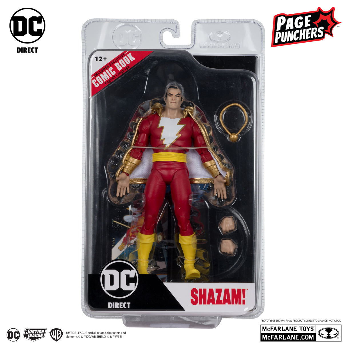 McFarlane Shazam! Dawn of DC 7 Inch Action Figure with Comic Page Punchers