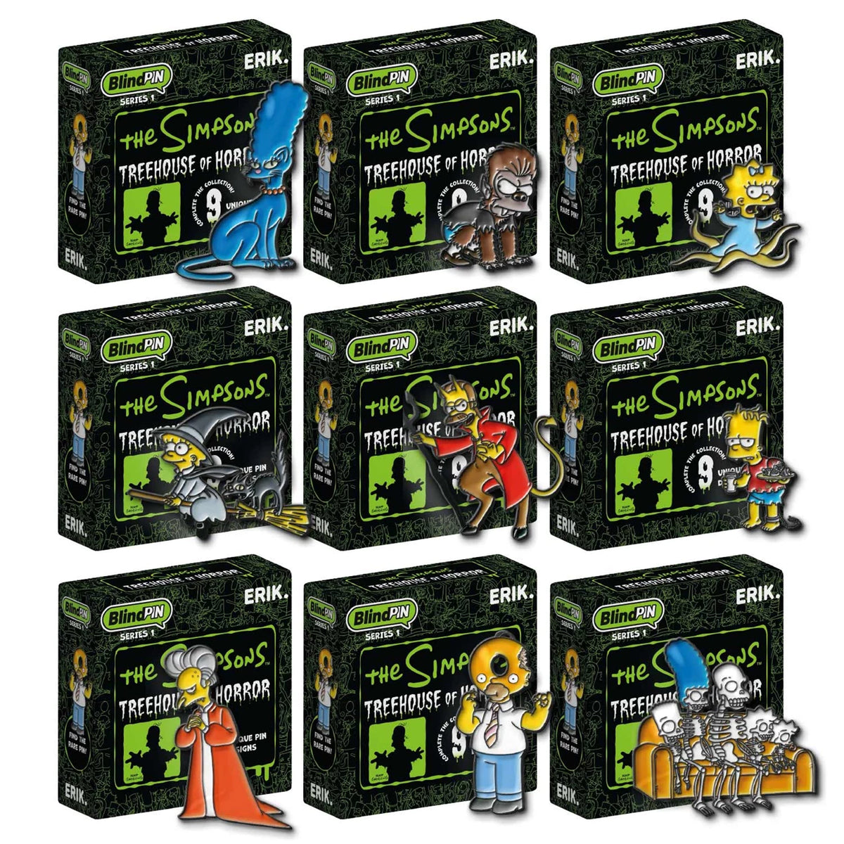 The Simpsons Pin Badges Series 1 Halloween Edition Bundle of 3