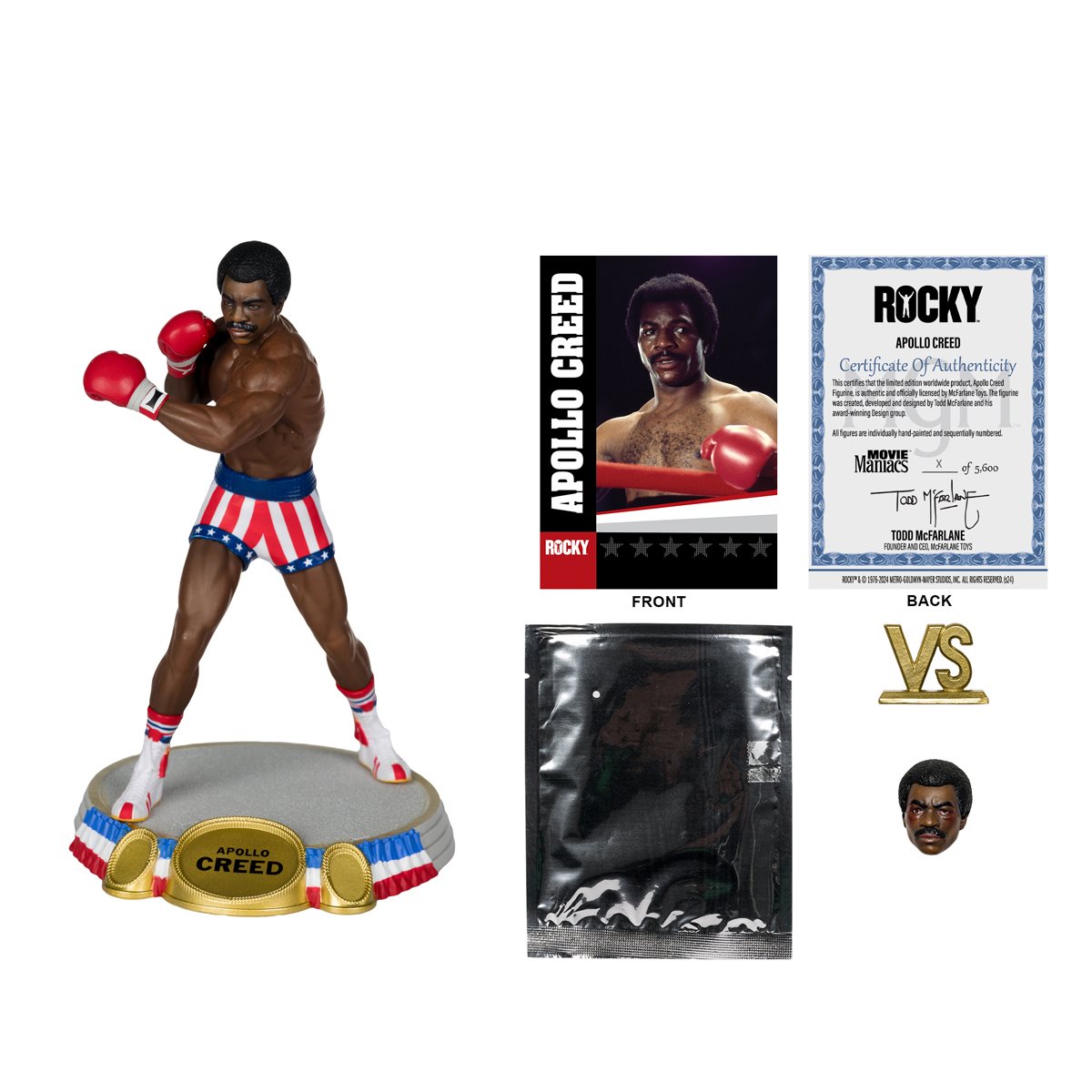 McFarlane Movie Maniacs Rocky Apollo Creed 6 Inch Action Figure