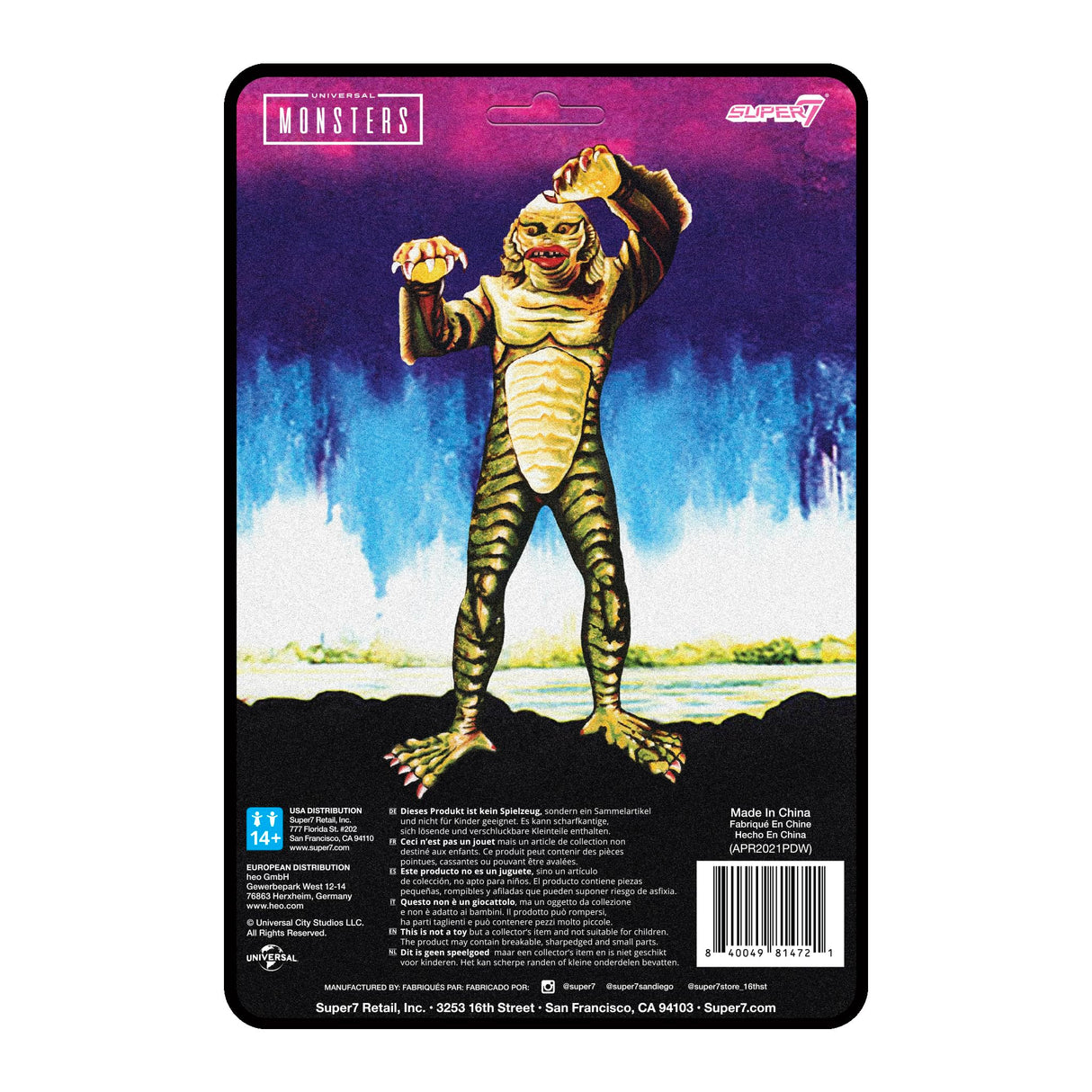 Super7 Universal Monsters Creature Narrow Sculpt on Card Reaction Figure