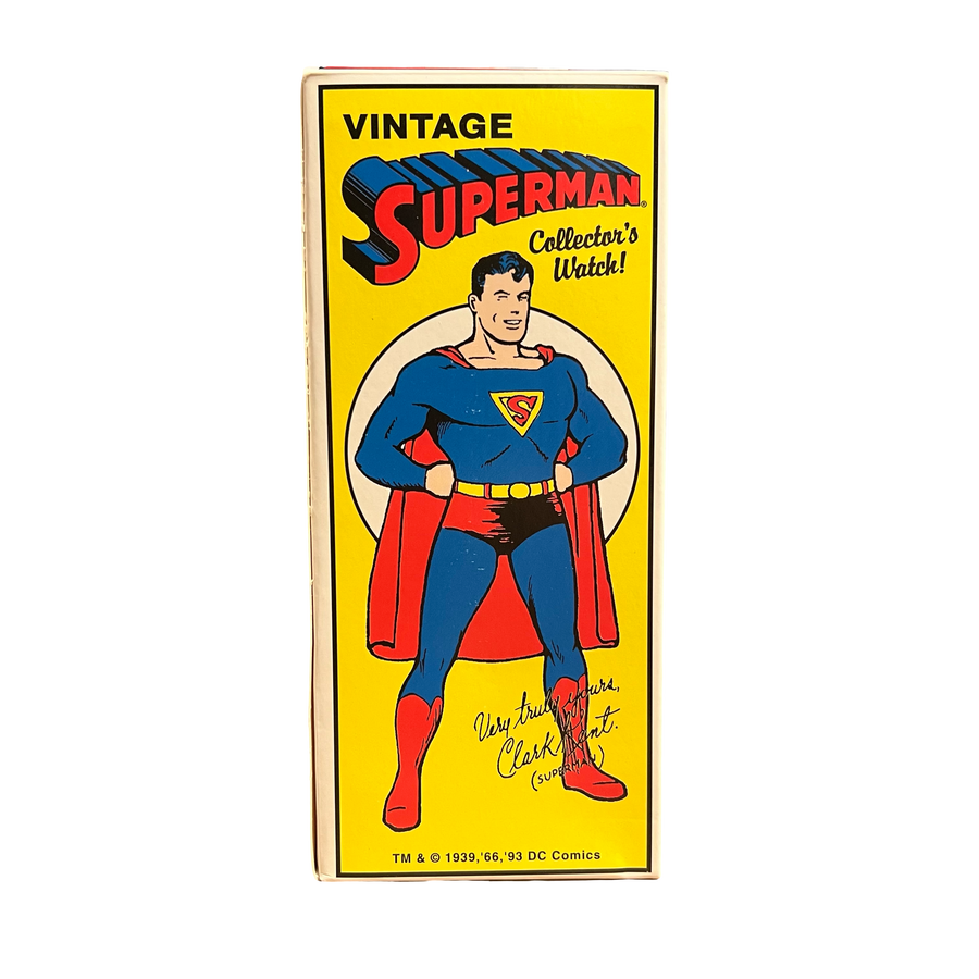 Fossil Vintage Superman Collector's Watch 1993 Brown Leather