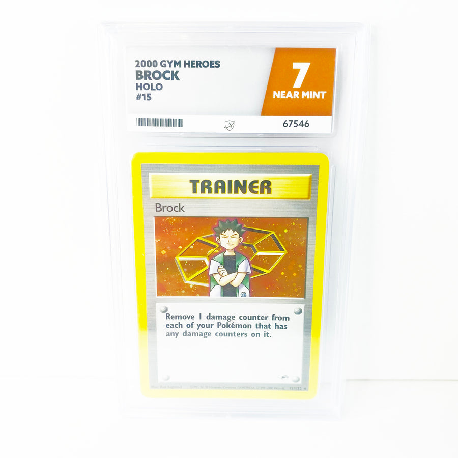 Pokemon Gym Heroes Brock Holo ACE Grading 7