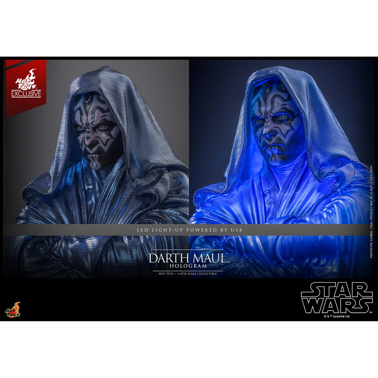 Star Wars Episode I: The Phantom Menace Darth Maul Hologram 1/6th Scale Hot Toys Light-Up Figure Hot Toys Exclusive