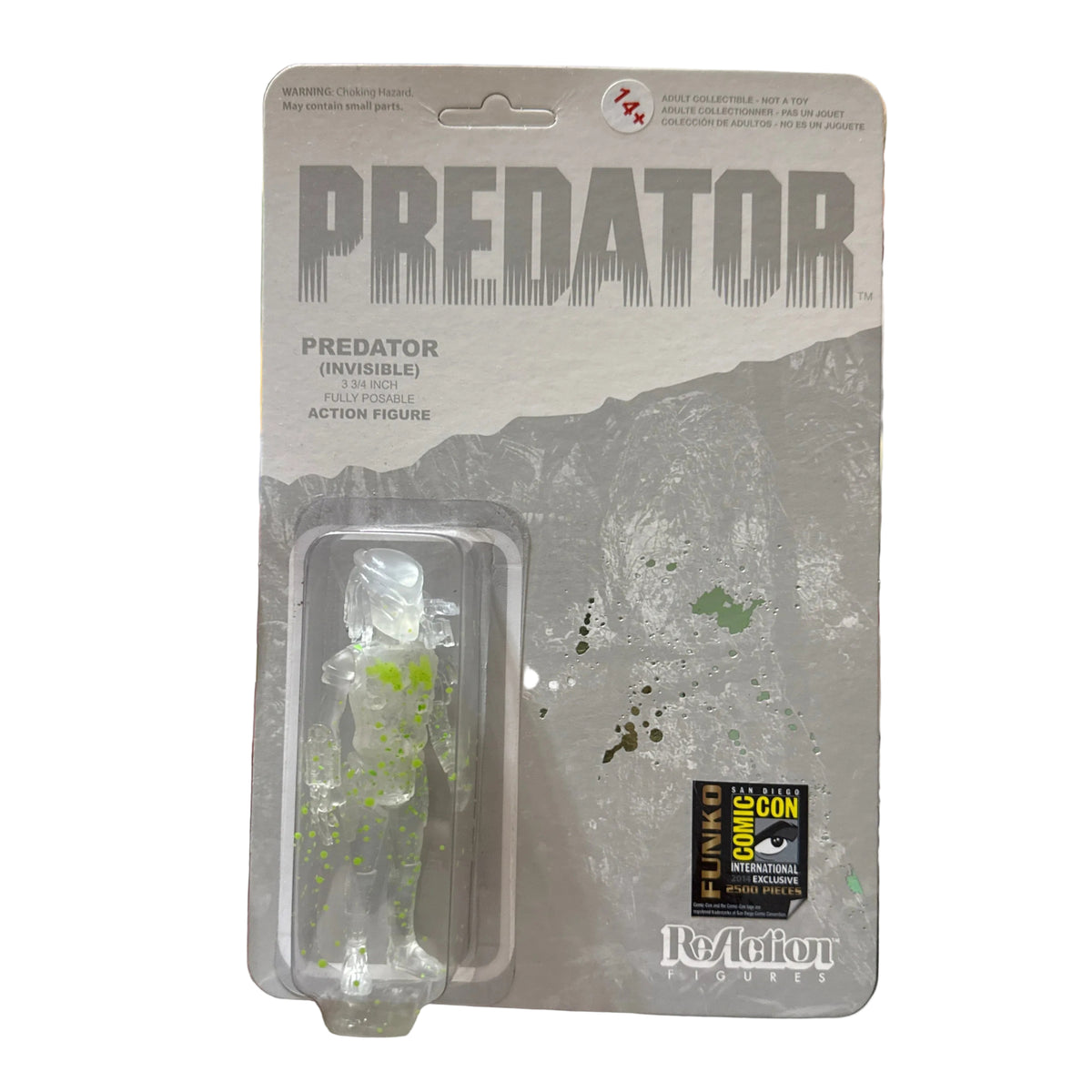 unko ReAction Predator Invisible Green Splatter 3.75" Figure SDCC 2014 Exclusive