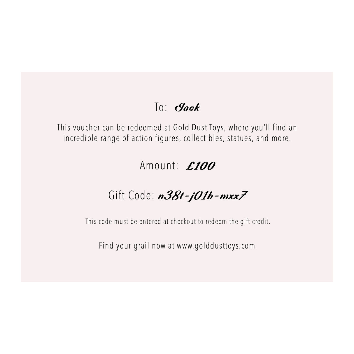 Gold Dust Toys Online Gift Card Voucher