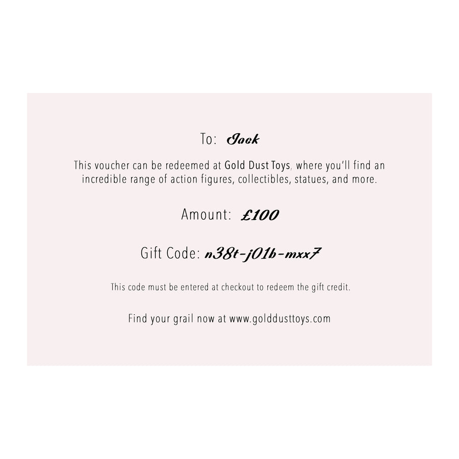 Gold Dust Toys Online Gift Card Voucher