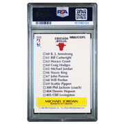 1990 Hoops #358 Michael Jordan Team Checklist PSA 8