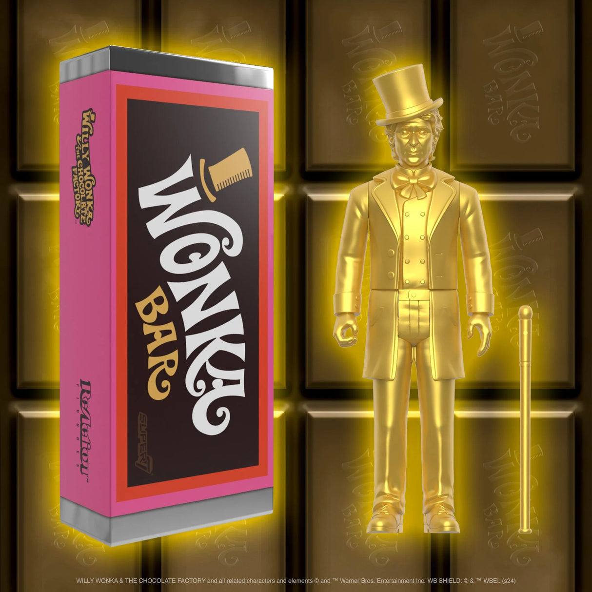 Super7 Willy Wonka in Bar ReAction Figure SDCC Exclusive w/ Chance of Gold