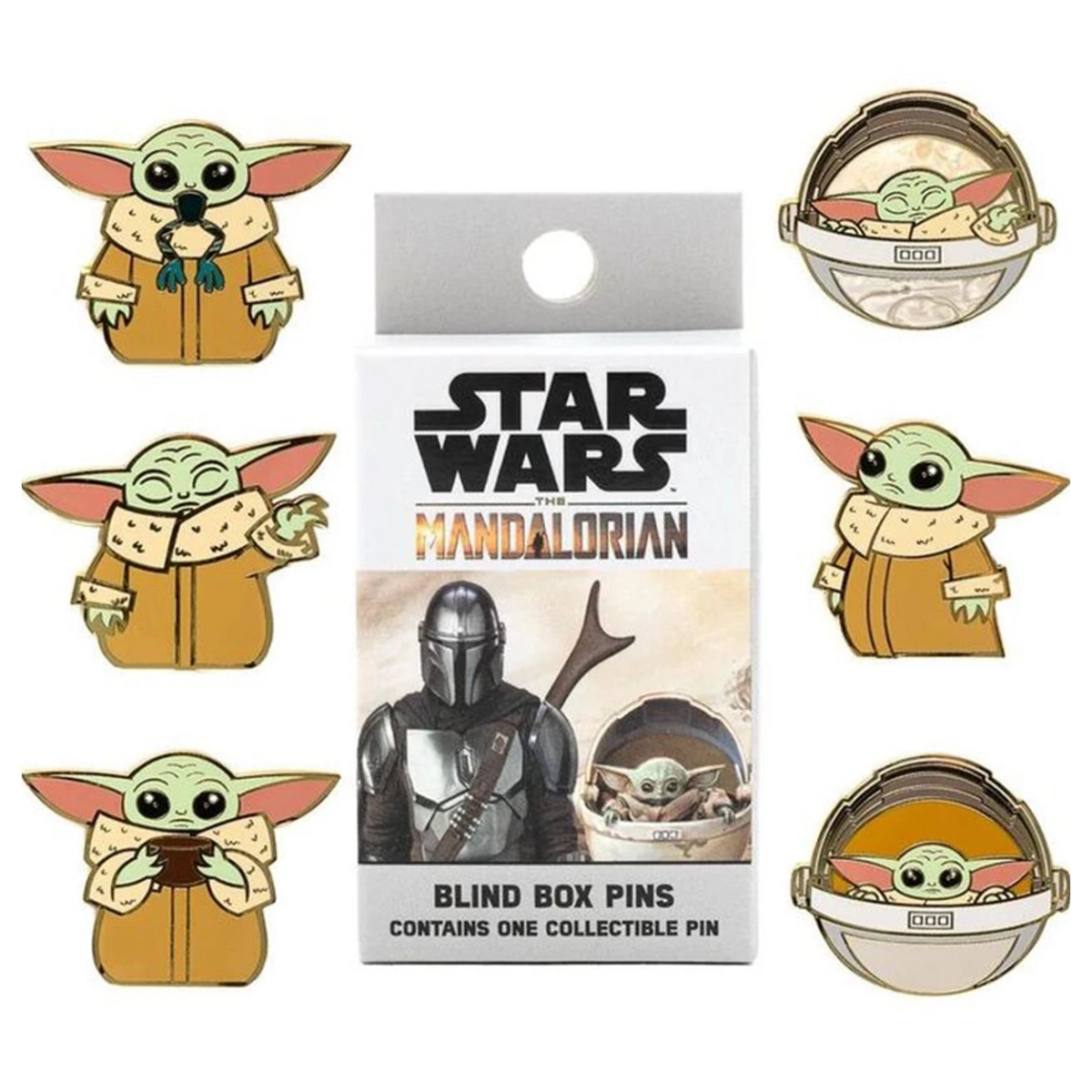 Star Wars Mandalorian Loungefly Mystery Box Pins Bundle of 3