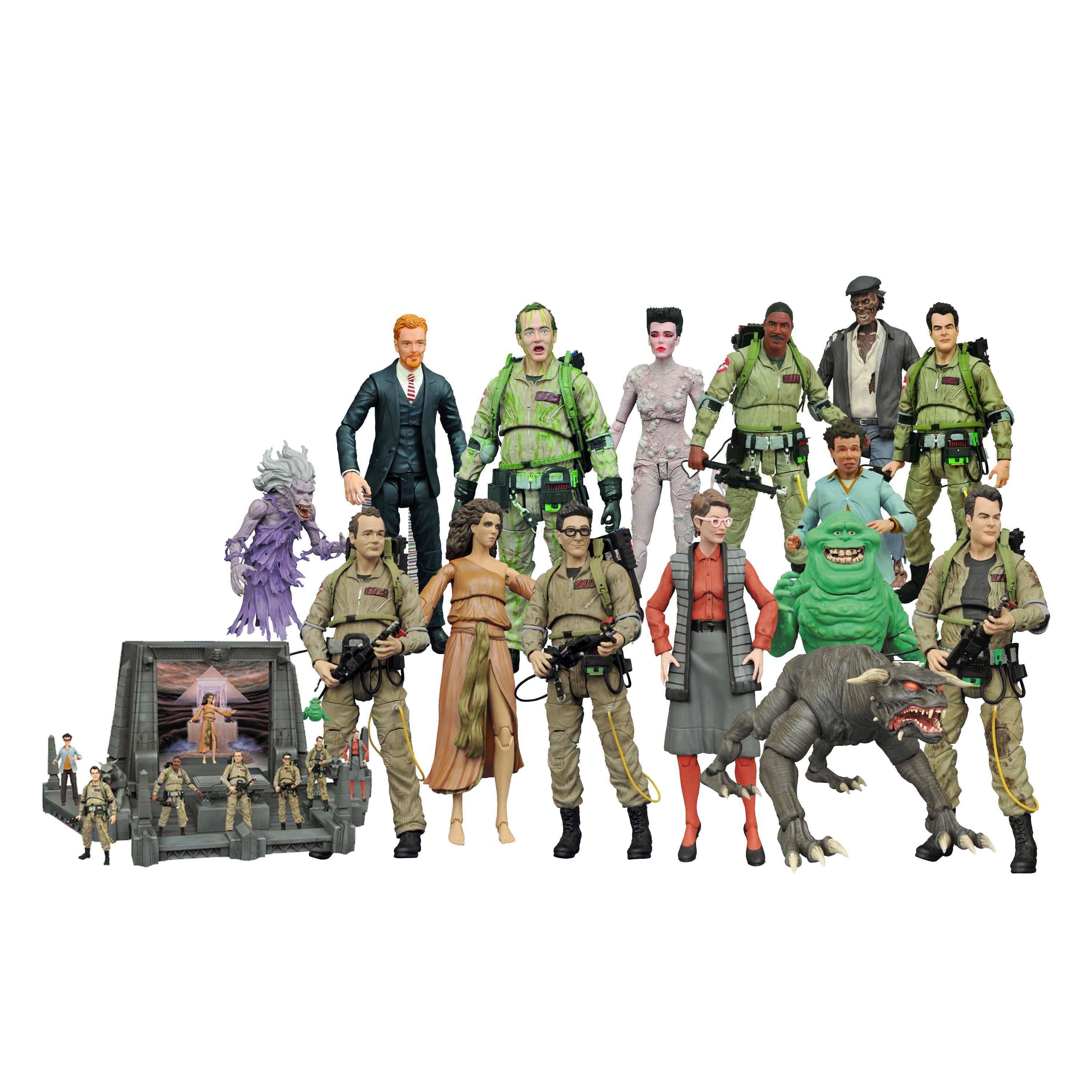 Diamond Select Toys Ghostbusters Rooftop Diorama Complete 15 Figure Set