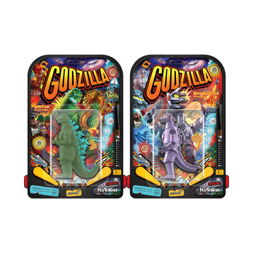 Super7 Godzilla Pinball Edition Set of 2 ReAction Figures