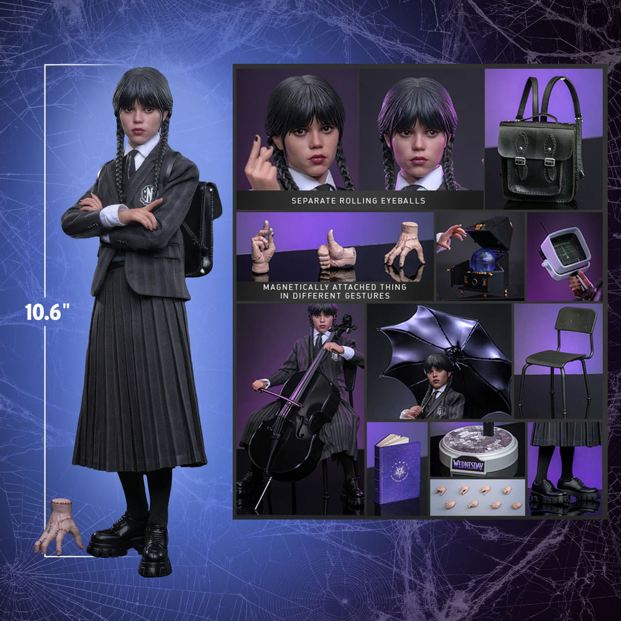 Hot Toys Wednesday Addams (Jenna Ortega) Collectible 1/6 Scale Figure TMS135