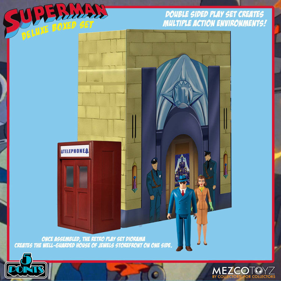 Mezco Superman The Mechanical Monsters (1941) 5 Points Action Figures Deluxe Box Set 10 cm