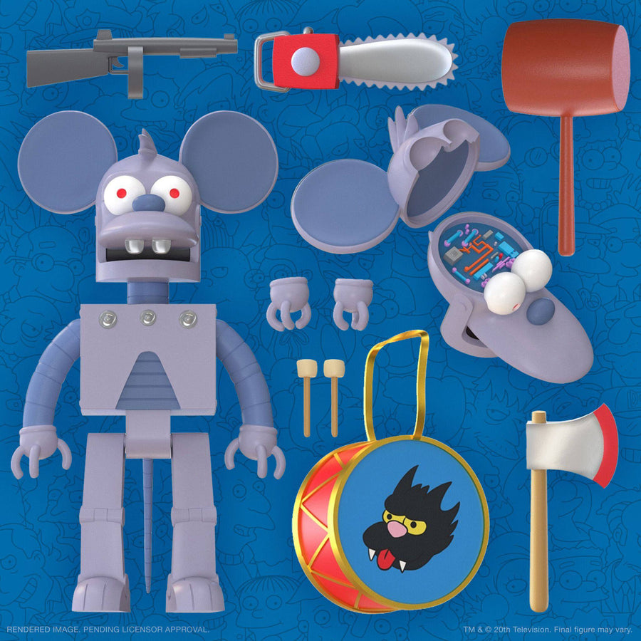 Super7 The Simpsons Ultimates Action Figure Robot Itchy 18cm