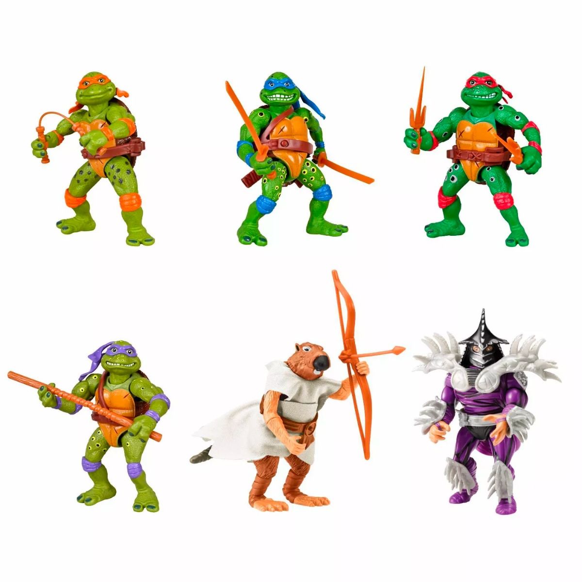 Playmates Teenage Mutant Ninja Turtles II The Secret of the Ooze Movie Star Action Figure 6-Pack