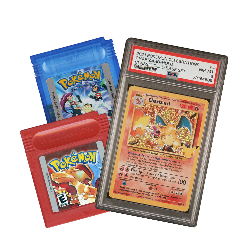 Pokemon Card Mystery Box: Graded Card and Replica Gameboy Cartridge