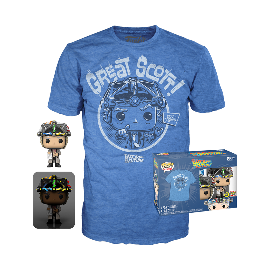 Funko Back to the Future POP! & Tee Box Doc with Helmet