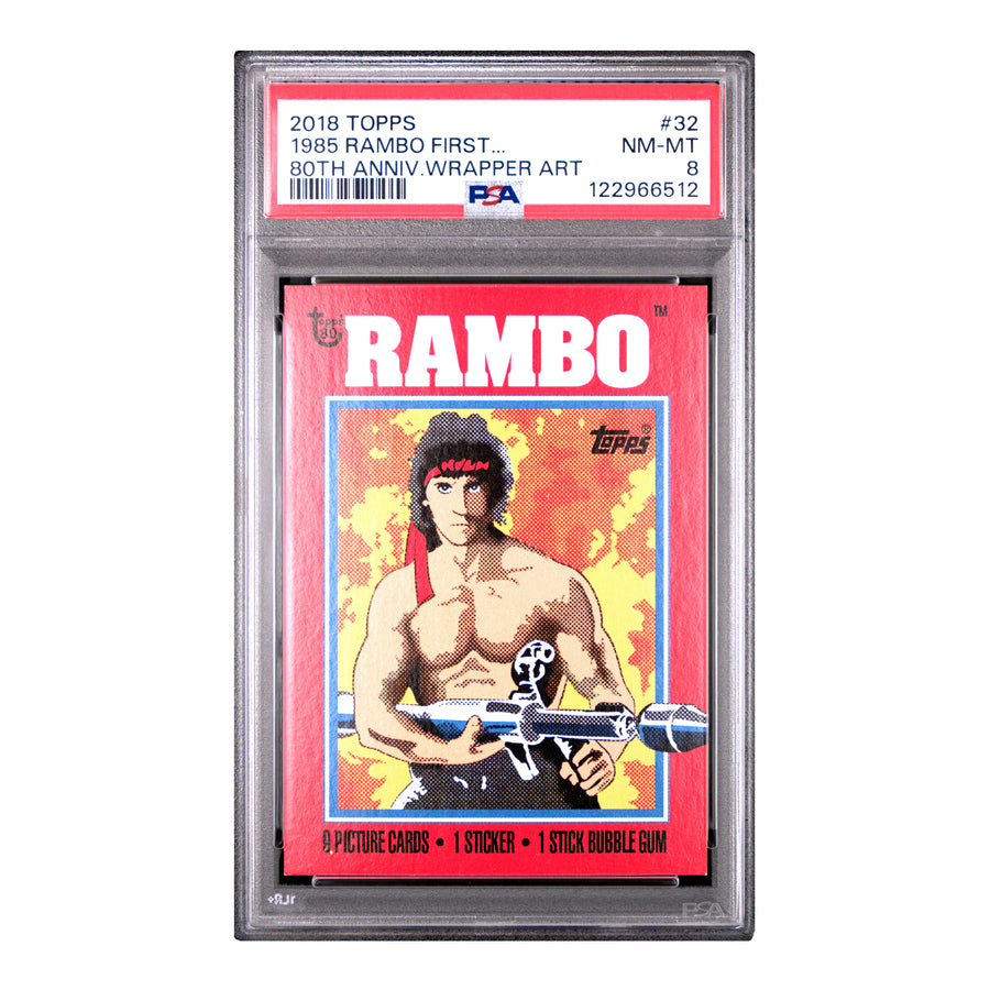 2018 Topps 80th Anniversary Wrapper Art Rambo Card PSA 8