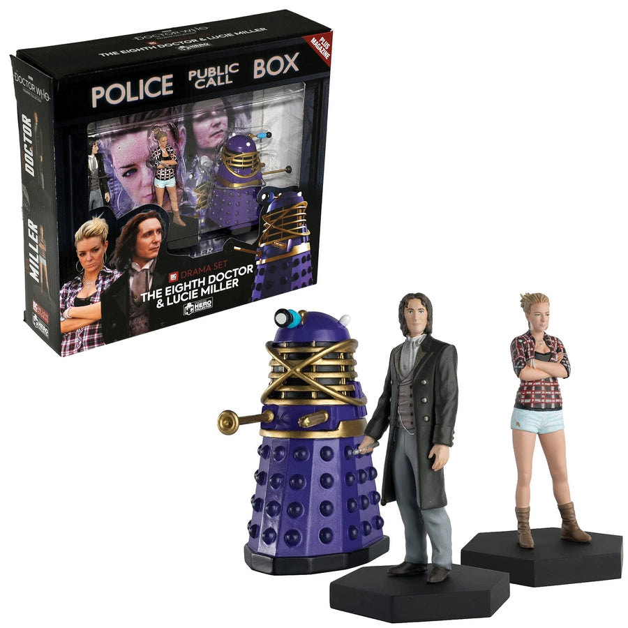 Eaglemoss Dr Who 8th Doctor, Lucie, Dalek Time Controller 3 Figure Set