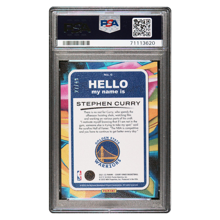 Steph Curry 2021 Court Kings Graffiti Greats Violet 27/49 PSA 8
