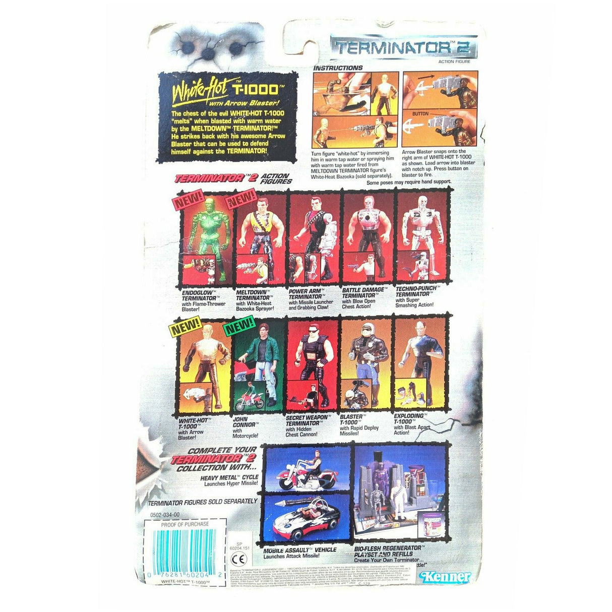 Kenner Terminator 2 White Hot T-1000 Action Figure 1993