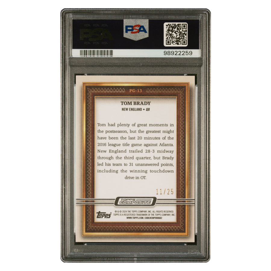 Tom Brady 2024 Topps Composite Portrait Gallery Orange 11/25 PSA 9