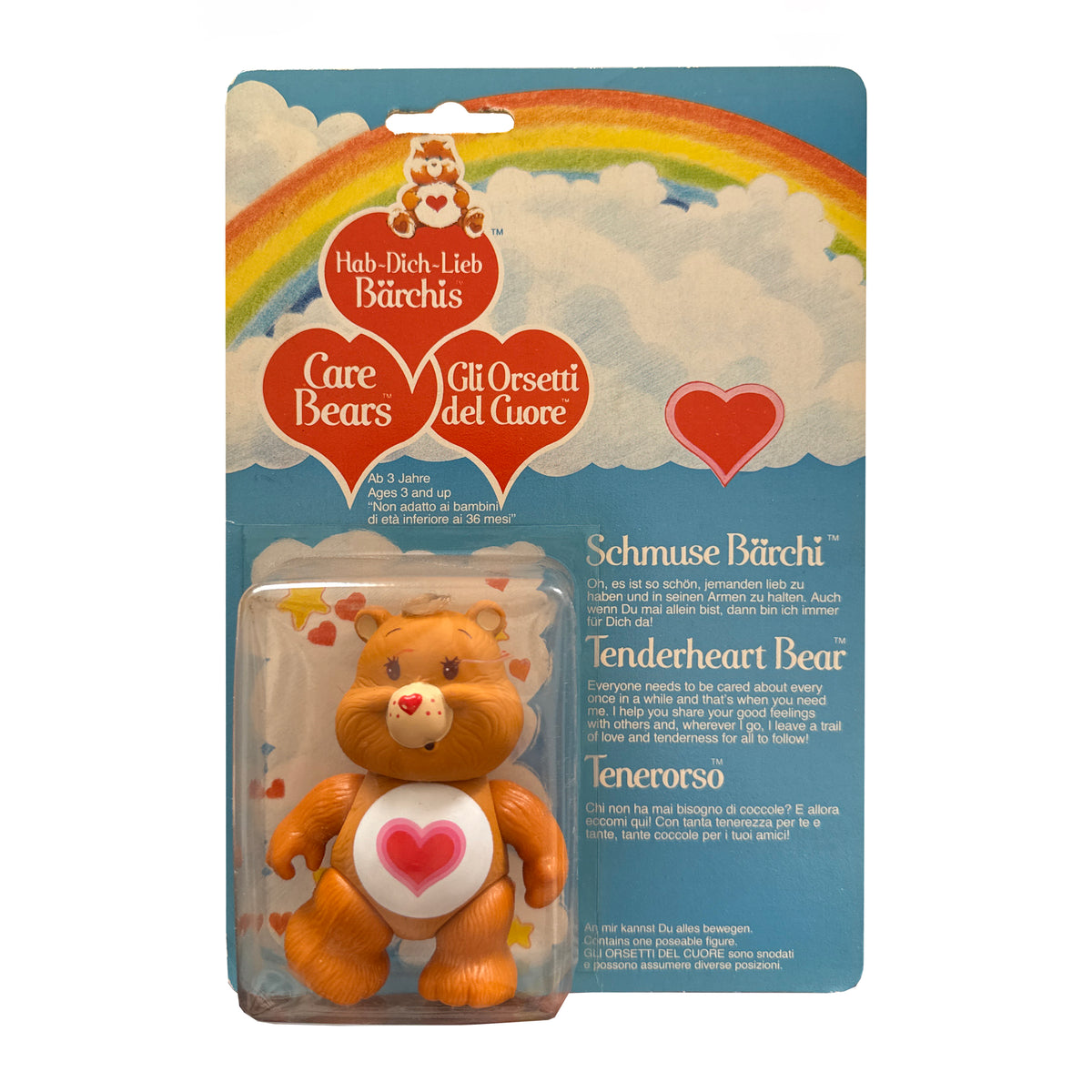 Kenner Care Bears Vintage 1980s Poseable Figure Tender Heart