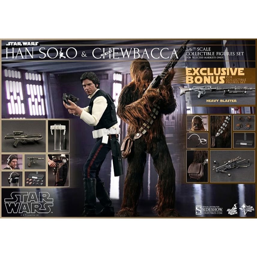 Hot Toys Star Wars: Han and Chewie with Heavy Blaster Action Figure MMS263
