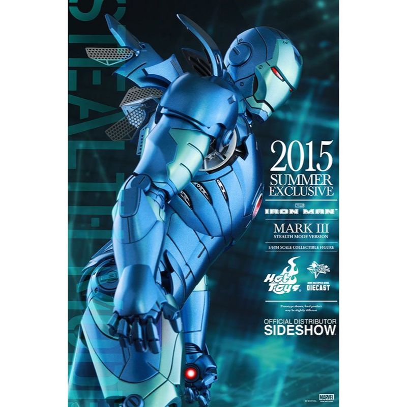 Hot Toys MMS 314 D12: Iron Man Stealth Mode Blue Action Figure MMS314 D12