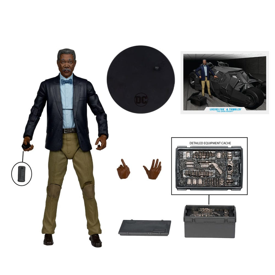 McFarlane DC Multiverse Vehicle Tumbler with Lucius Fox The Dark Knight 18 Inch