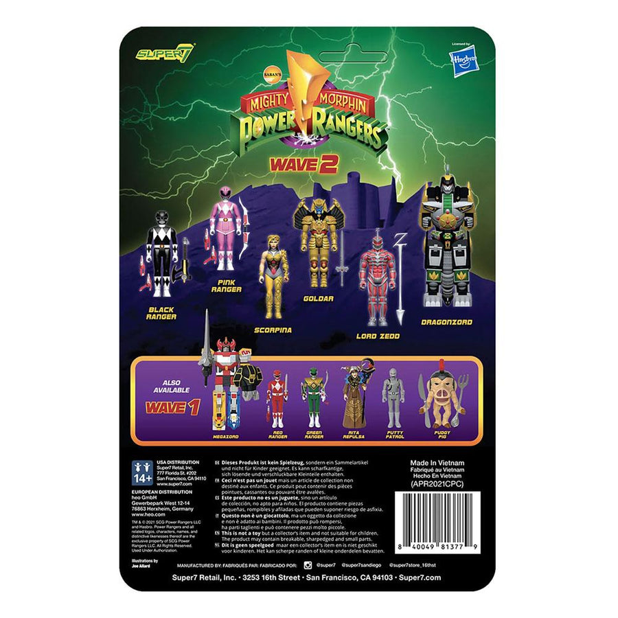 Super7 Mighty Morphin Power Rangers ReAction Action Figure Pink Ranger 10 cm
