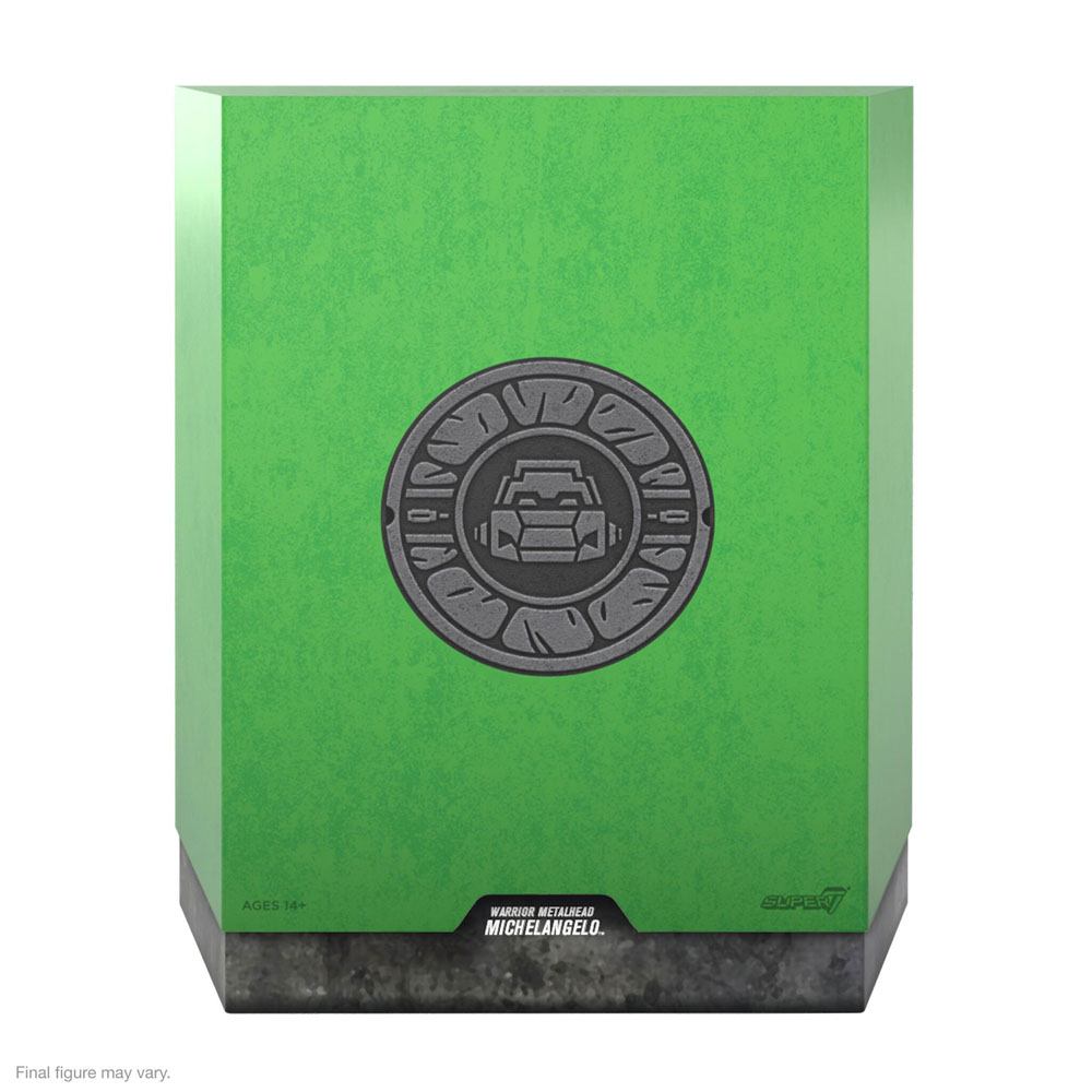 Super7 Teenage Mutant Ninja Turtles Ultimates Action Figure Warrior Metalhead Michelangelo 18cm