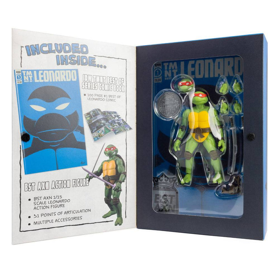 Teenage Mutant Ninja Turtles BST AXN Action Figure & Comic Book Leonardo Exclusive