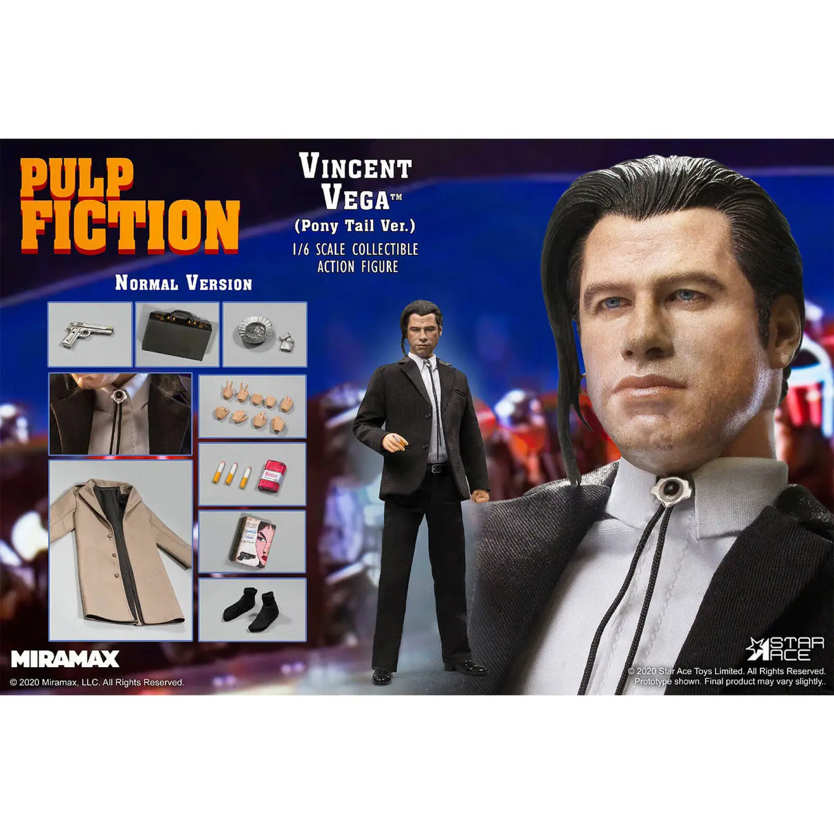 Pulp Fiction Vincent Vega 1/6 Scale Action Figure Star Ace Toys 2.0 Ponytail Version