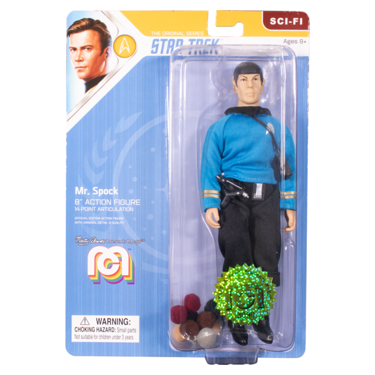 Mego Star Trek - Mr. Spock - Blue Shirt and Tribbles 8 Inch Action Figure